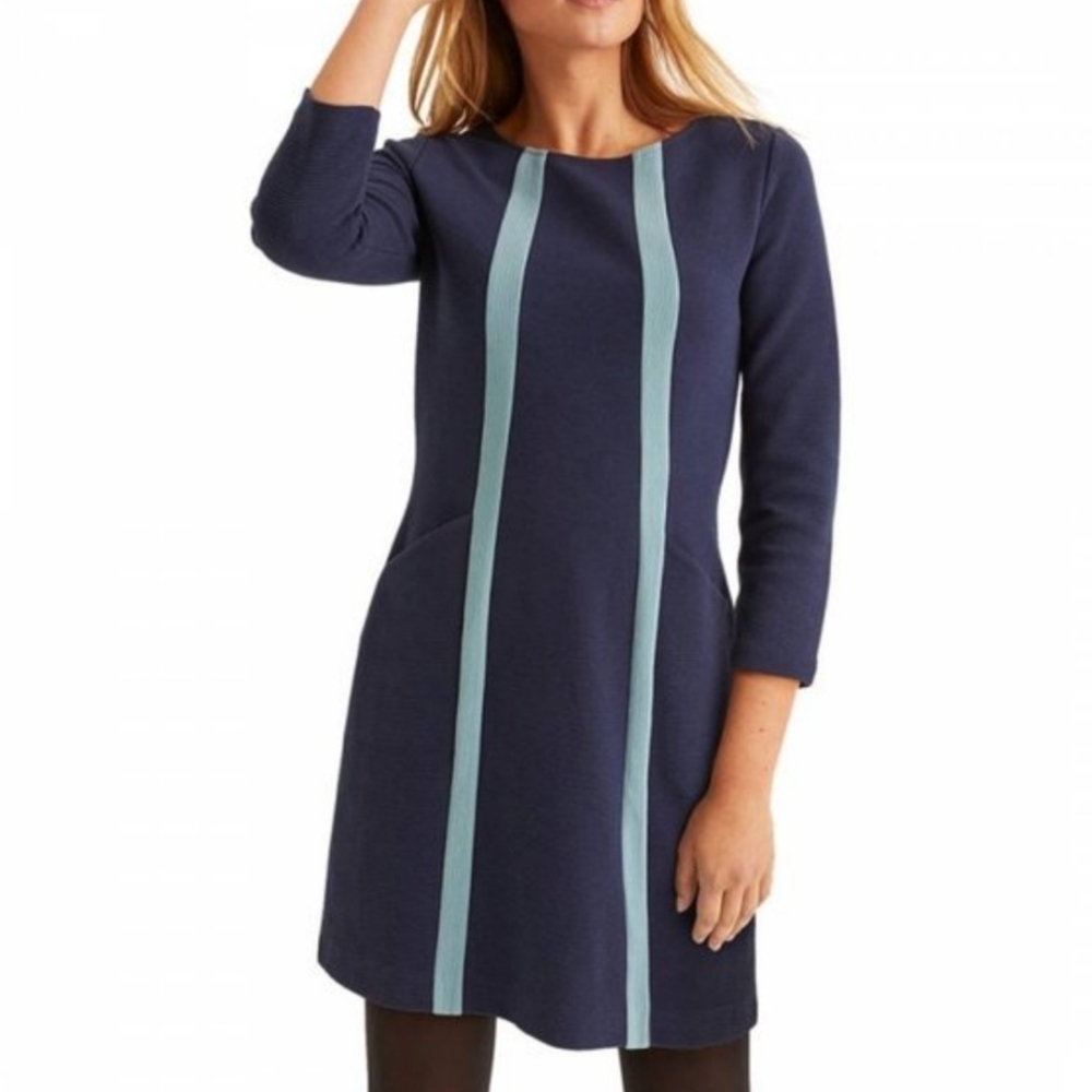 NWT Boden Anita Ottoman Ribbed Vertical Striped Dress Size 8 Long